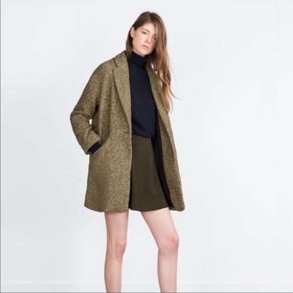 ** GET READY FOR FALL SALE !! ** Zara Structured Coat green brown tweed 1255/216 - Picture 3 of 10